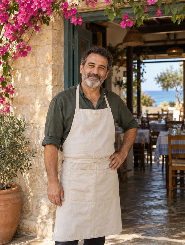 Taverna owner — AI-generated illustration
